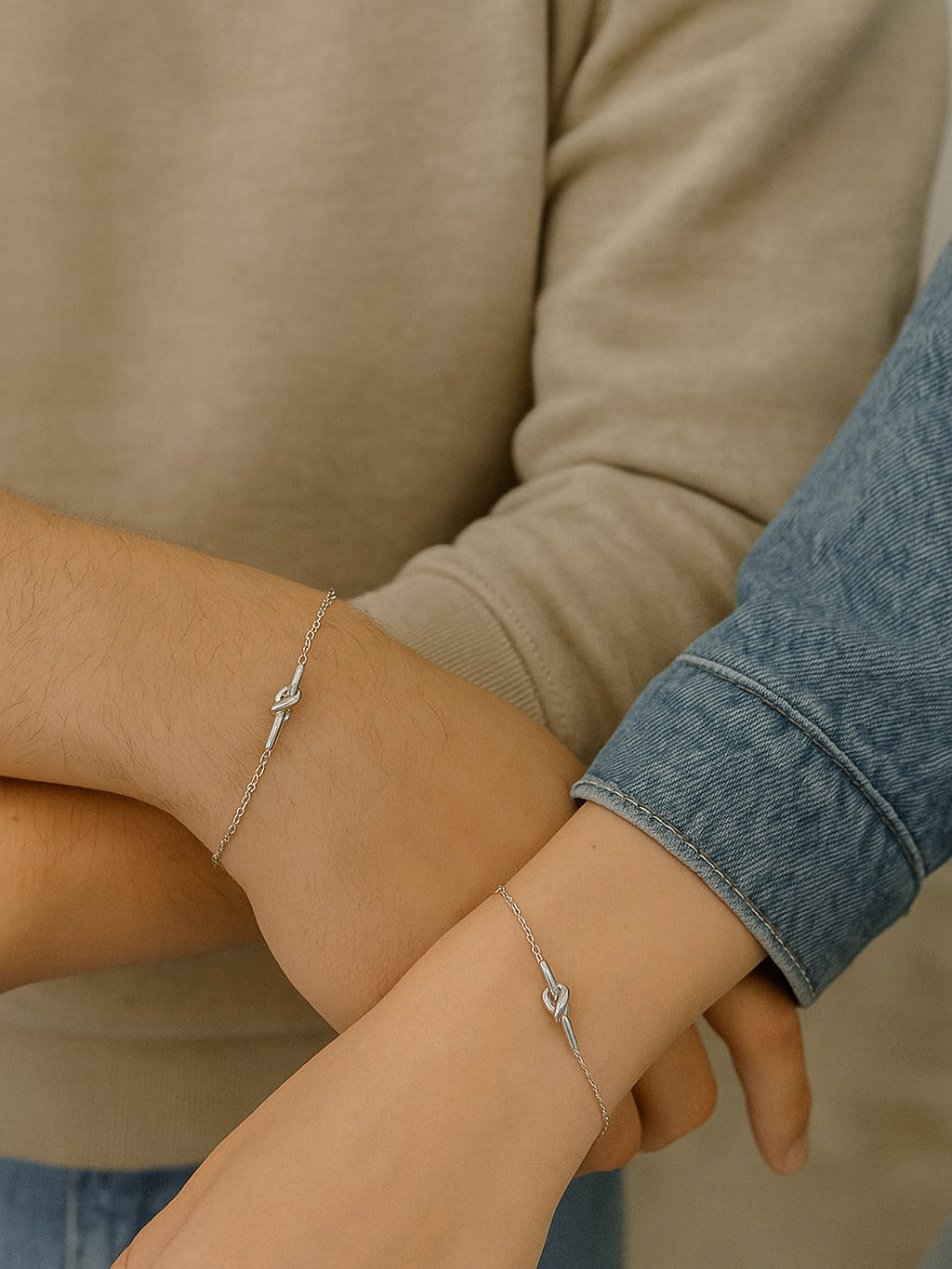 Duo de Bracelets Nœud d’Amour – Argent 925
