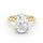 BAGUE SOLITAIRE OVAL & ANNEAU LISSE