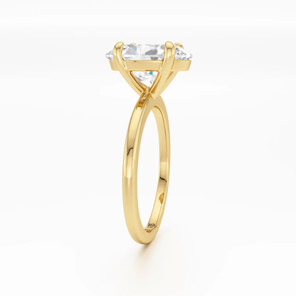 BAGUE SOLITAIRE OVAL & ANNEAU LISSE