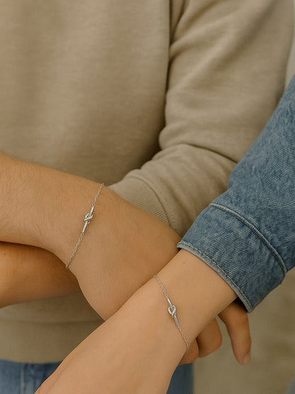 Duo de Bracelets Nœud d’Amour – Argent 925